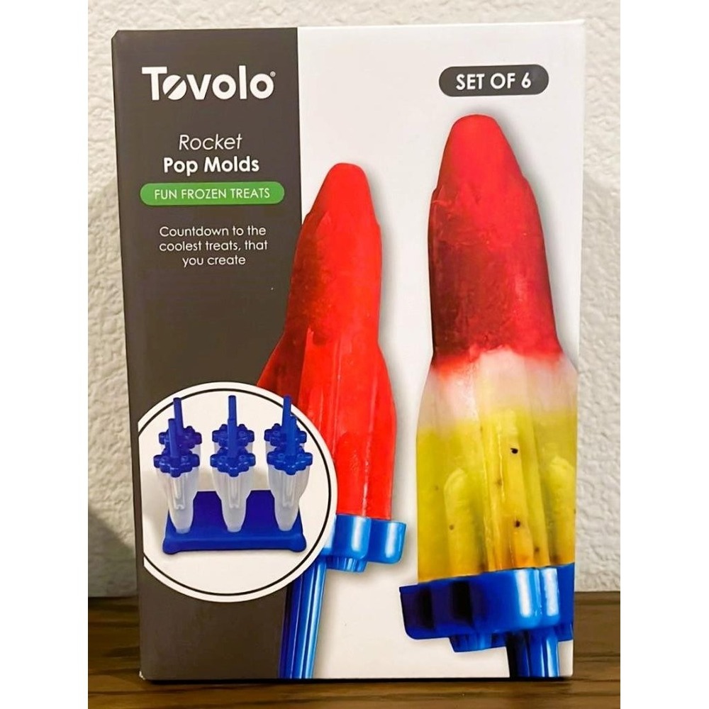 NEW Tovolo Rocket Ice Pop Popsicle Freezer Molds Tray Makes 6 Popsicles
